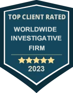 TOP CLIENTS RATED Global Investigative Firm 2023 badge